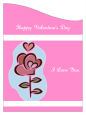 Top and Bootom Valentine Curved Wine Labels 2.75x3.75